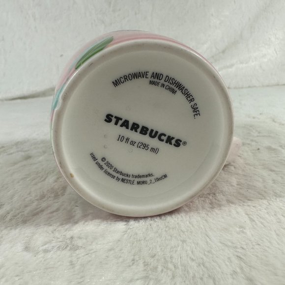 2020 Starbucks "Thankful" Coffee Tea Mug Pink Ombre with Flower Bouquet - Picture 3 of 6